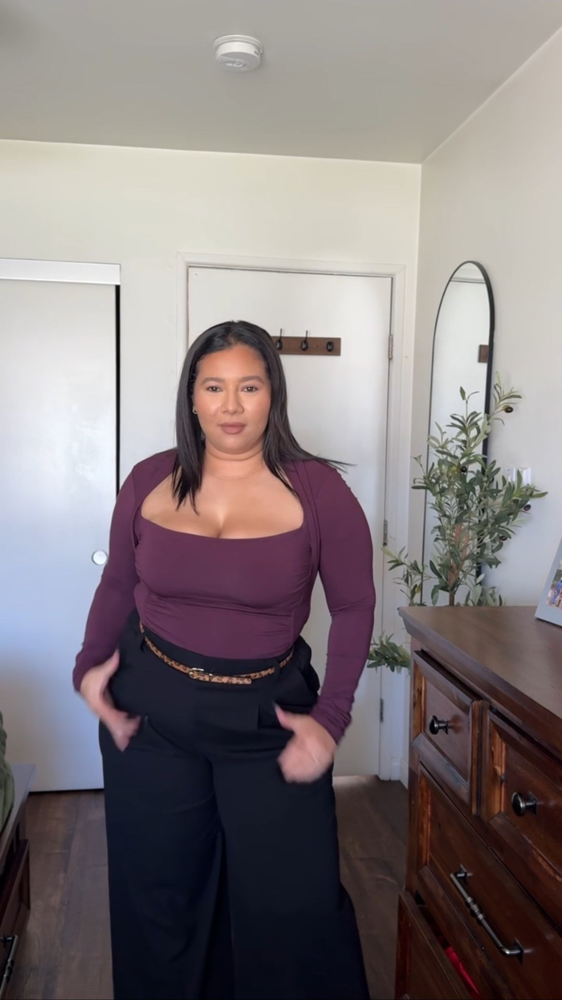 Absolutely obsessed with this long sleeve ruched shapewear top. The tummy control it has with it still feeling so comfortable is amazing. It has built in bra cups that are perfect and provide support and comfort. That back has a corset detail that you can adjust if needed. 

Long sleeve - XL/ I sized up and I’m glad I did. If you are worried of sizing and you have a tummy and bigger breasts I would size up. 

Trousers / XL- run a little big but I wanted a looser fit / super comfortable 

Holiday outfit 
Date night outfit 
Christmas outfit 
New Year’s Eve outfit 
NYE outfit 
Shapewear 
Ruched top
Tummy friendly outfit 
Midsize fashion
Midsize outfit
Curvy fashion 
Trousers 
Burgundy boots 
Kitten heels 
Winter outfit 

#LTKMidsize #LTKootd #LTKHoliday