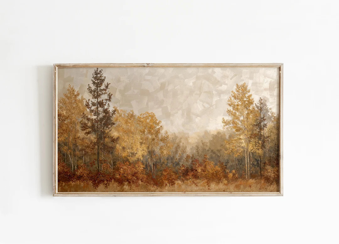 Autumn Frame Tv Art, Fall Forest Trees Landscape, Art for Tv - Etsy | Etsy (US)