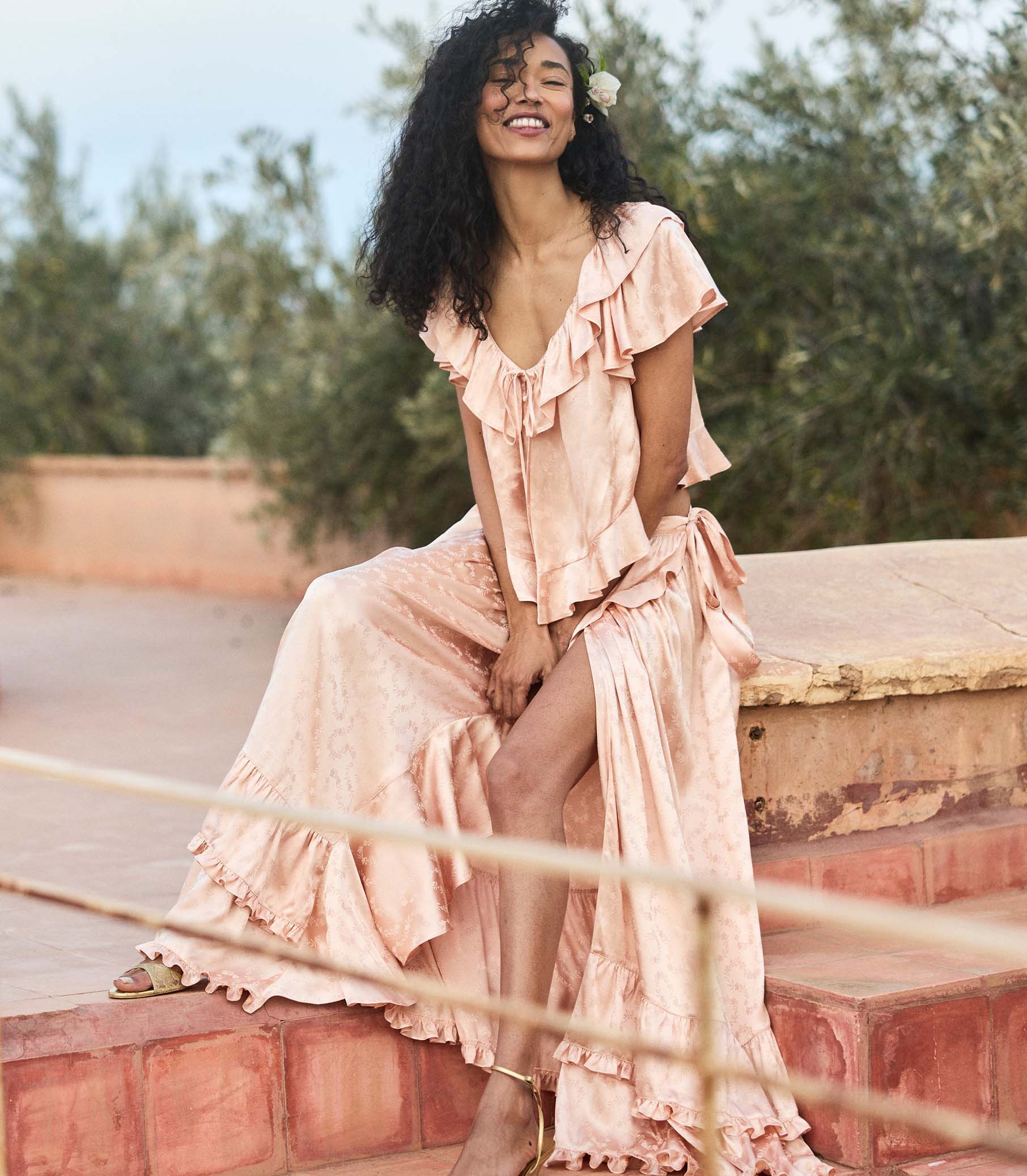 Floriette Top - Peach Sorbet | DÔEN | DOEN