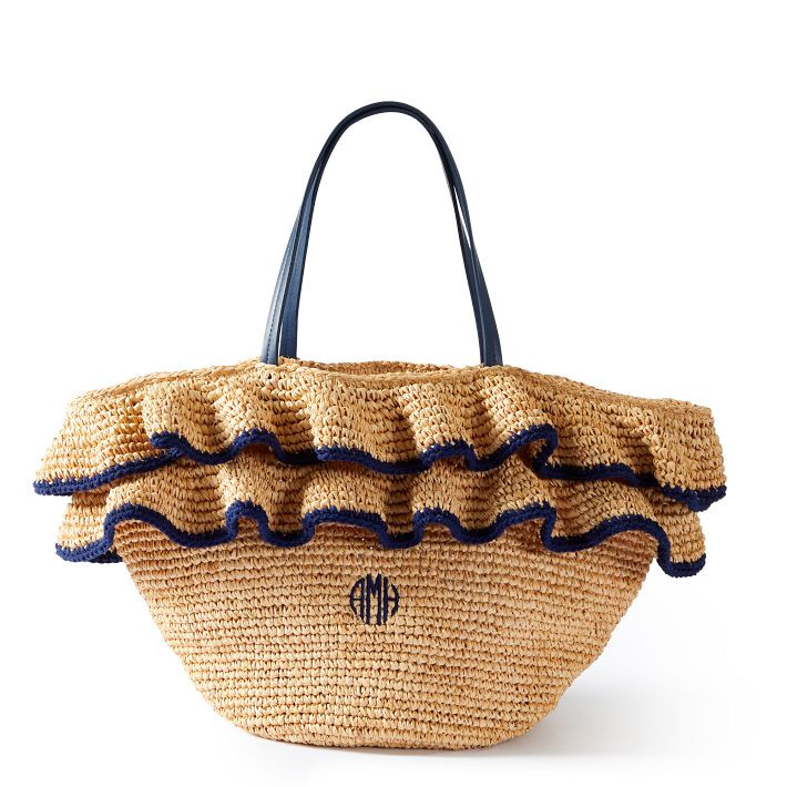 Ruffle Raffia Tote | Mark and Graham