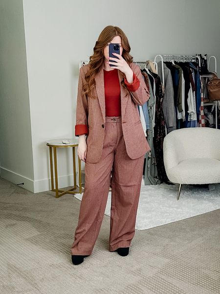Such a cute suit from Target. Workwear outfit. Trouser pants and blazer. 

Pants size 8. Blazer size small. Tank top size medium. 

Work outfit. 

#LTKunder50 #LTKworkwear #LTKsalealert