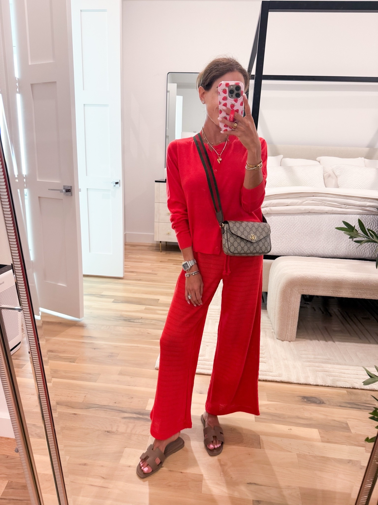 Holiday weekend outfit idea: red knit pants with matching cardigan size xs

#LTKPetite #LTKSeasonal #LTKootd