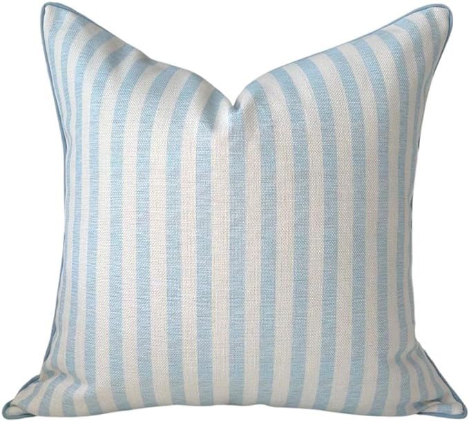 Jillien Harbor Throw Pillow for Home Harvey Seersucker Style Pillow Cover Coastal Grandmillennial... | Amazon (US)