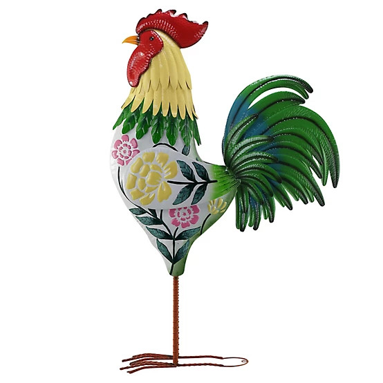 Red Shed  Indoor/Outdoor Floral Metal Rooster Statue, 6 ft. | Tractor Supply