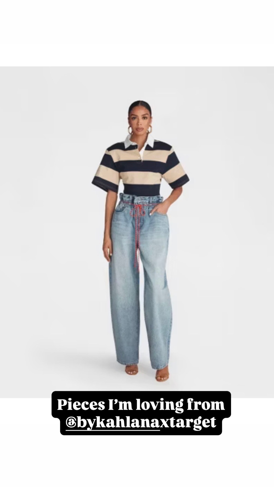 My review 
👍Nipped Waist Strip T-Shirt:  It’s giving Revolve.  Love the style of this $35 shirt! Love the shoulder pads and quality of this fabric!  Sleeve length is perfection and overall silhouette gets 10/10!!  Because it’s nipped in at the waist, I would say it’s running slightly small.  I’m wearing size small.  It’s extremely flattering and I would love to see more color options offered! 
👍Paper Bag Barrel Jean:  Fabric is heavy with no stretch. The shape is more of a high-waisted straight leg than a ‘barreI leg’.  The red shoe string belt is cute and is attached but can be removed with seam rippers. I ordered both size 4 and 6.  I kept the size 6 which looks more on-trend.   9/10 

#LTKOver40 #LTKWorkwear #LTKPlusSize