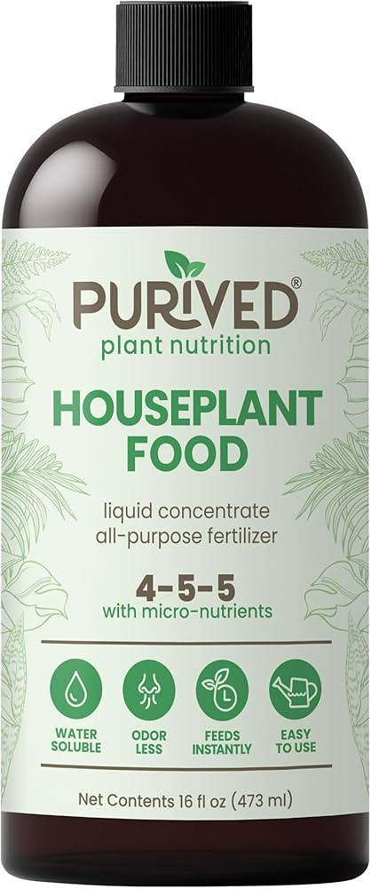 Purived 16oz All-Purpose Liquid Plant Fertilizer - Makes 50 Gallons, for Indoor Houseplants, All-... | Amazon (US)