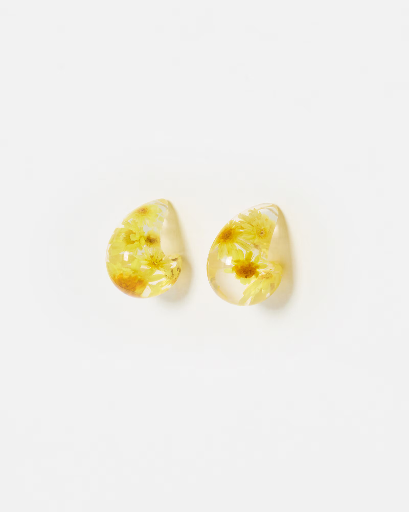 Penelope Yellow Flower Chunky Hoop Earrings | Oliver Bonas (Global)