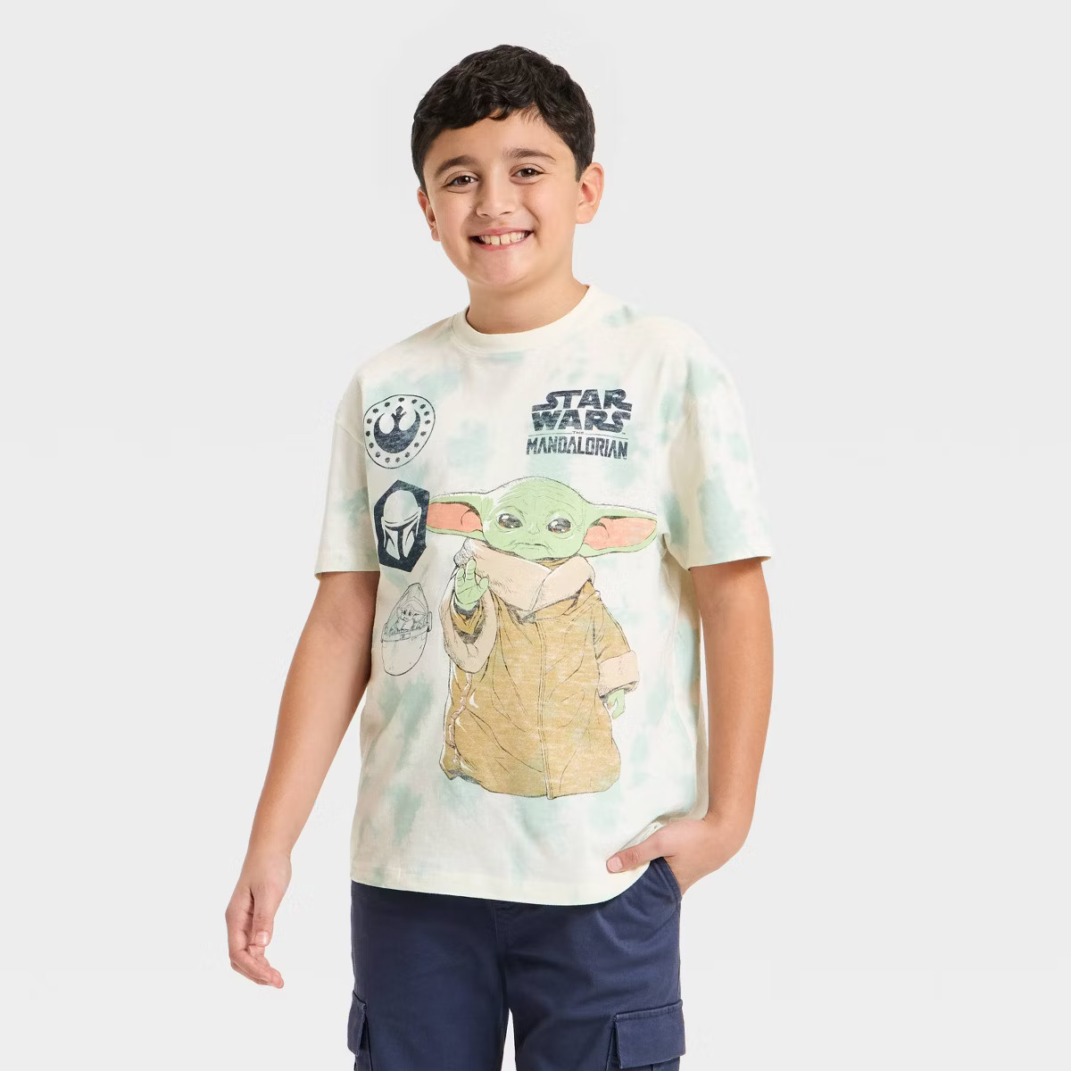 Boys' The Mandalorian Grogu Washed Short Sleeve Graphic T-Shirt - Green | Target