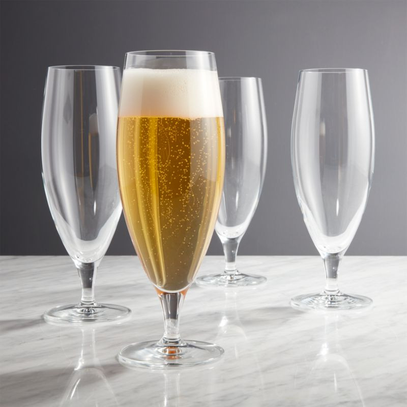 Stemmed Pilsner Glasses, Set of 4 + Reviews | Crate and Barrel | Crate & Barrel