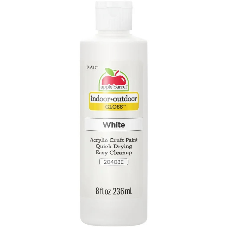 Apple Barrel 20408E Acrylic Craft Paint, Gloss Finish, White, 8 fl oz | Walmart (US)