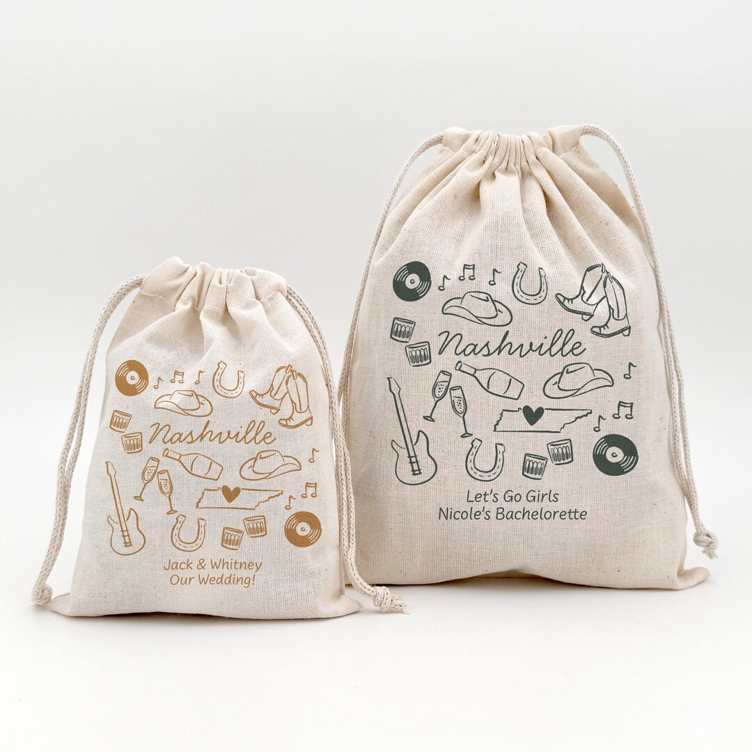 Nashville Bachelorette Favor Bags, Custom Tote, Hangover Kit, Girls Trip, Birthday Favors, Let's ... | Etsy (US)