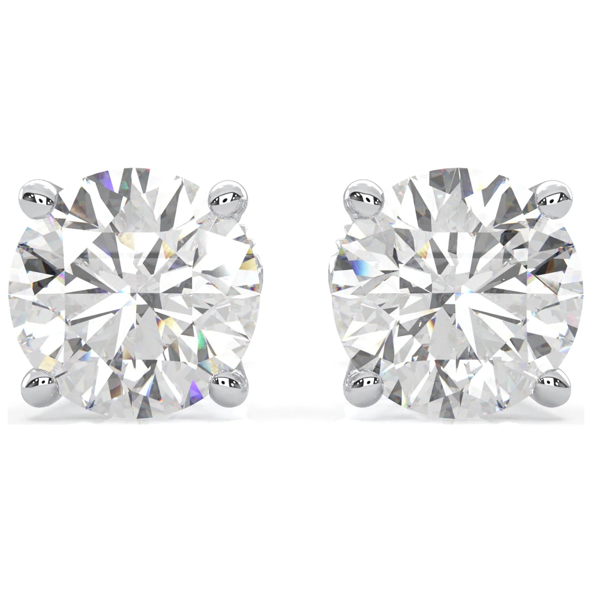 Moissanite Stud Earrings, 0.3ct-4.00ct DF Color Brilliant Round Cut Lab Created Diamond Earrings ... | Walmart (US)