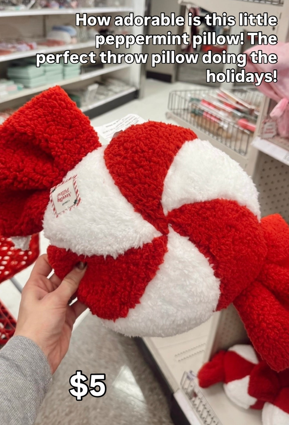 Cozy + cute! This peppermint pillow from Target is the sweetest little holiday accent for your couch!

#LTKHome #LTKSeasonal #LTKHoliday