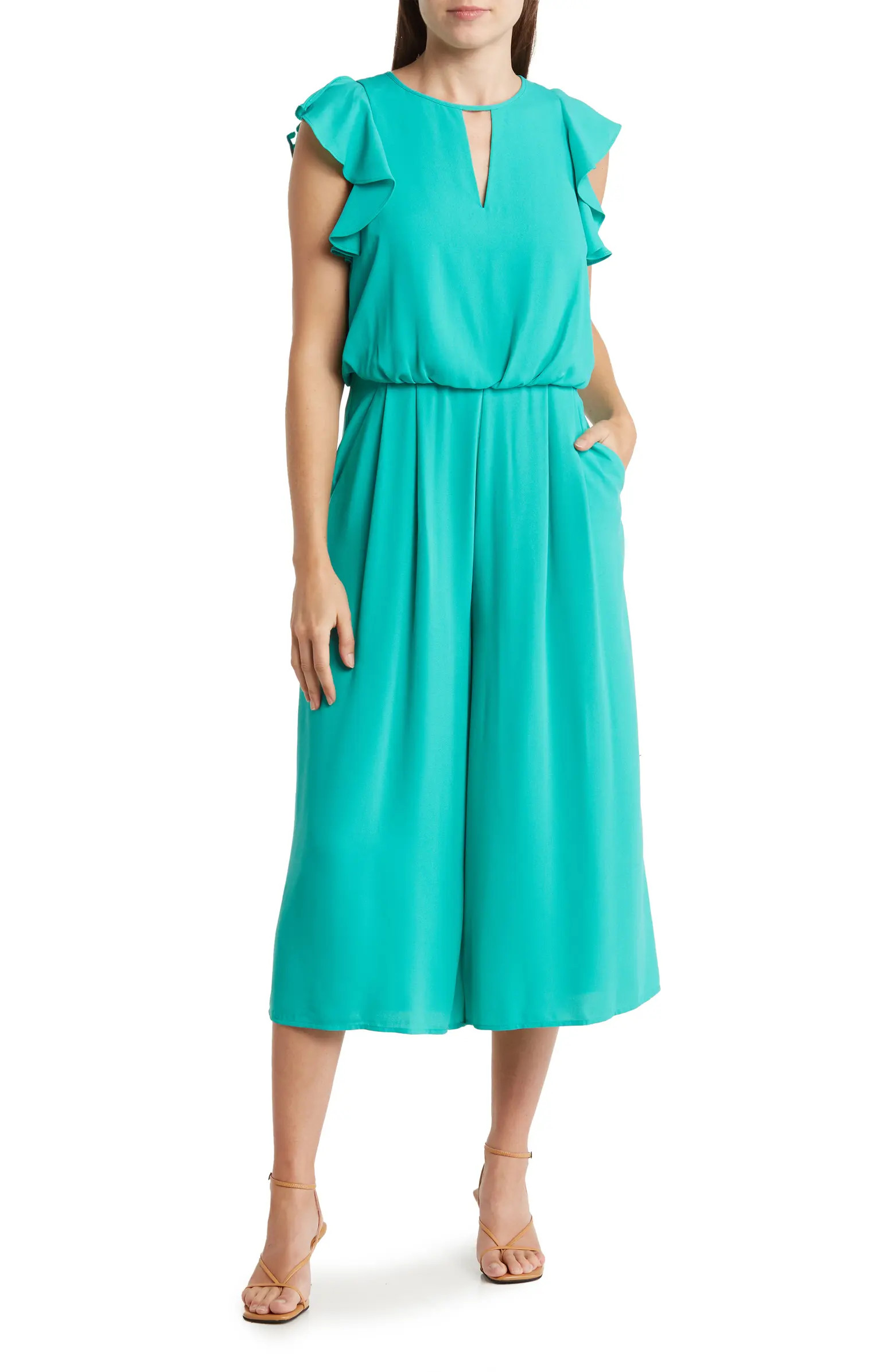 Moss Ruffle Sleeve Crepe Jumpsuit | Nordstrom Rack