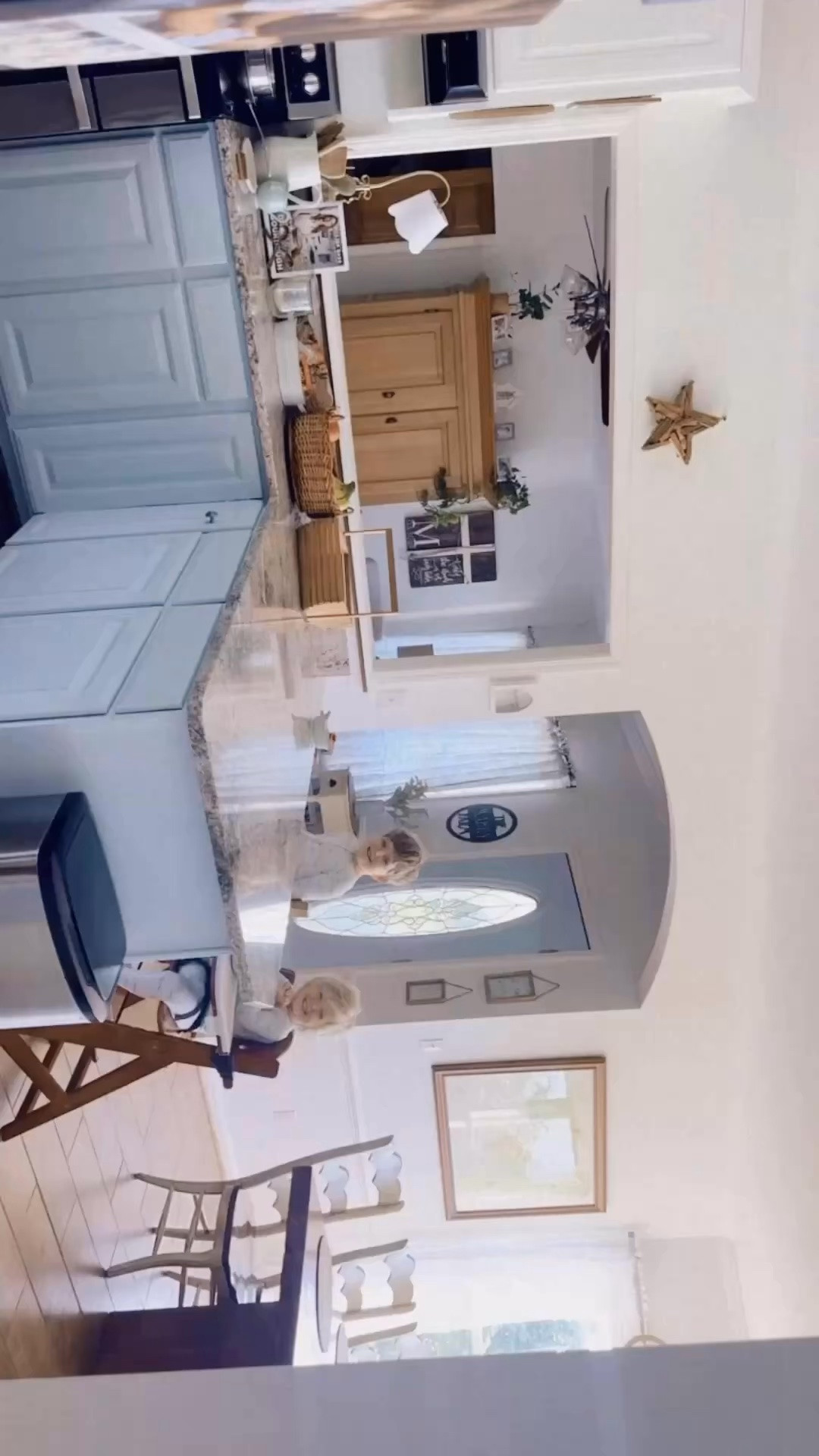 There is no better way to start a beautiful Monday morning 🌞 than waking up ☕️ to these little SONshines 👶🏼☀️🩵 and freshly painted cabinets!!! 🚪 Eek this sweet farmhouse makes me giddy!!! 🤭🤩