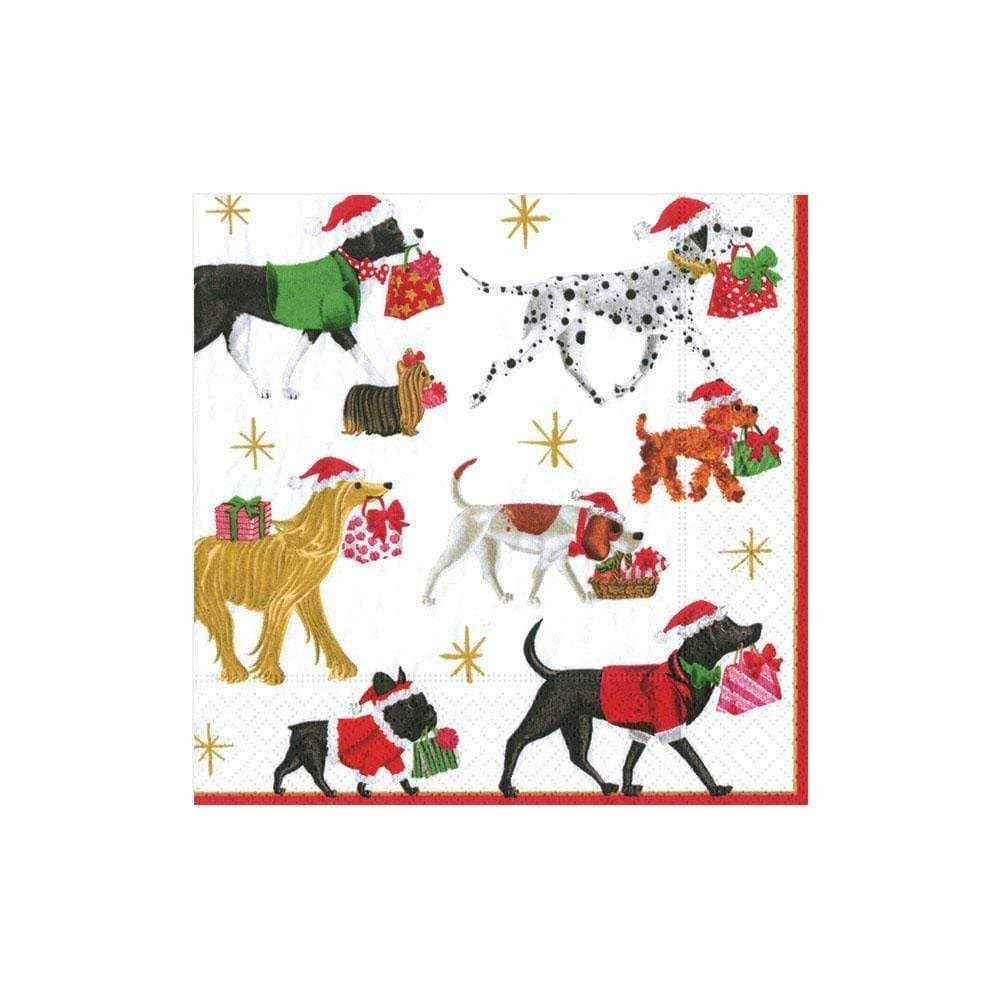 Entertaining with Caspari Christmas Delivery Cocktail Napkins, White | Amazon (US)