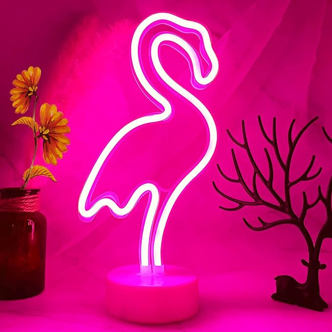 Neon Flamingo Light Flamingo Lamp Neon Sign Lights, Christmas Pink Flamingo Gifts for Kids Girls ... | Amazon (US)