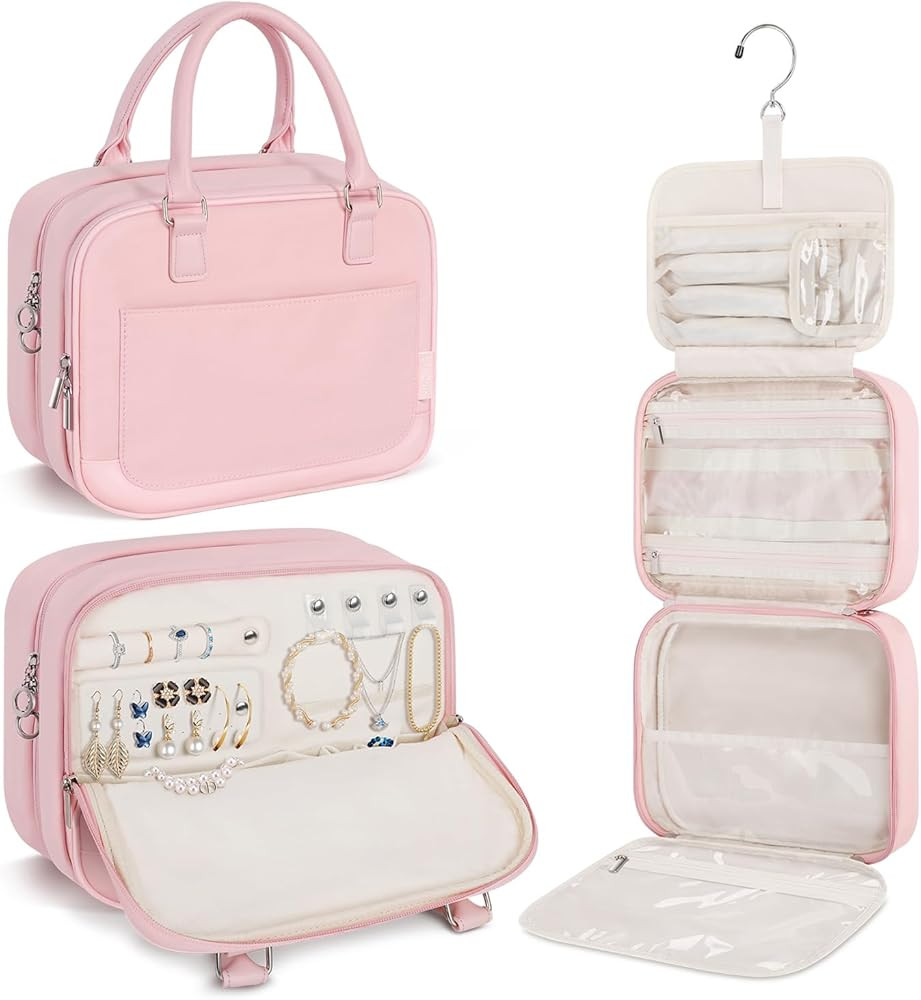 ETRONIK Travel Toiletry Bag Hanging, Makeup Travel Bag Detachable Hanging Clear, Waterproof Trave... | Amazon (US)