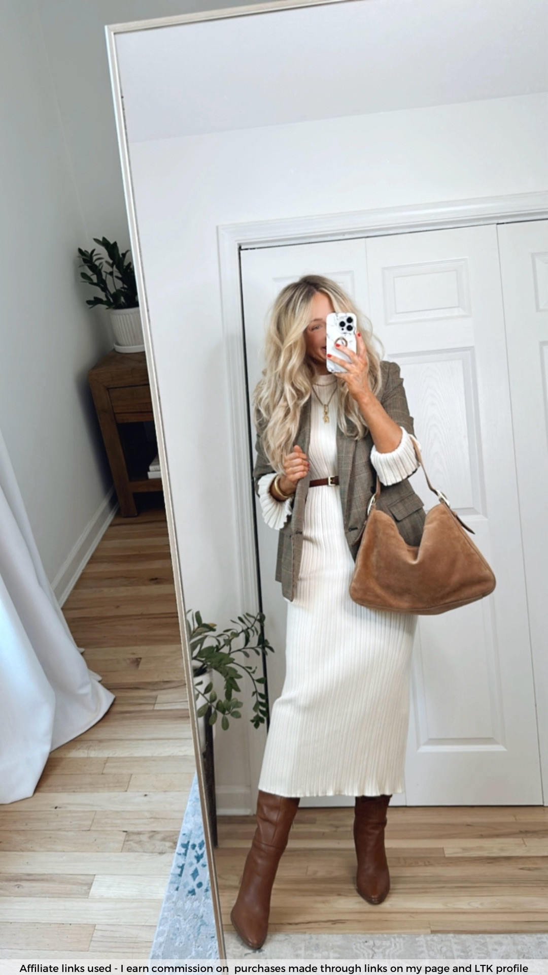 Stylish fall outfit with boots

Plaid blazer
Amazon dress 