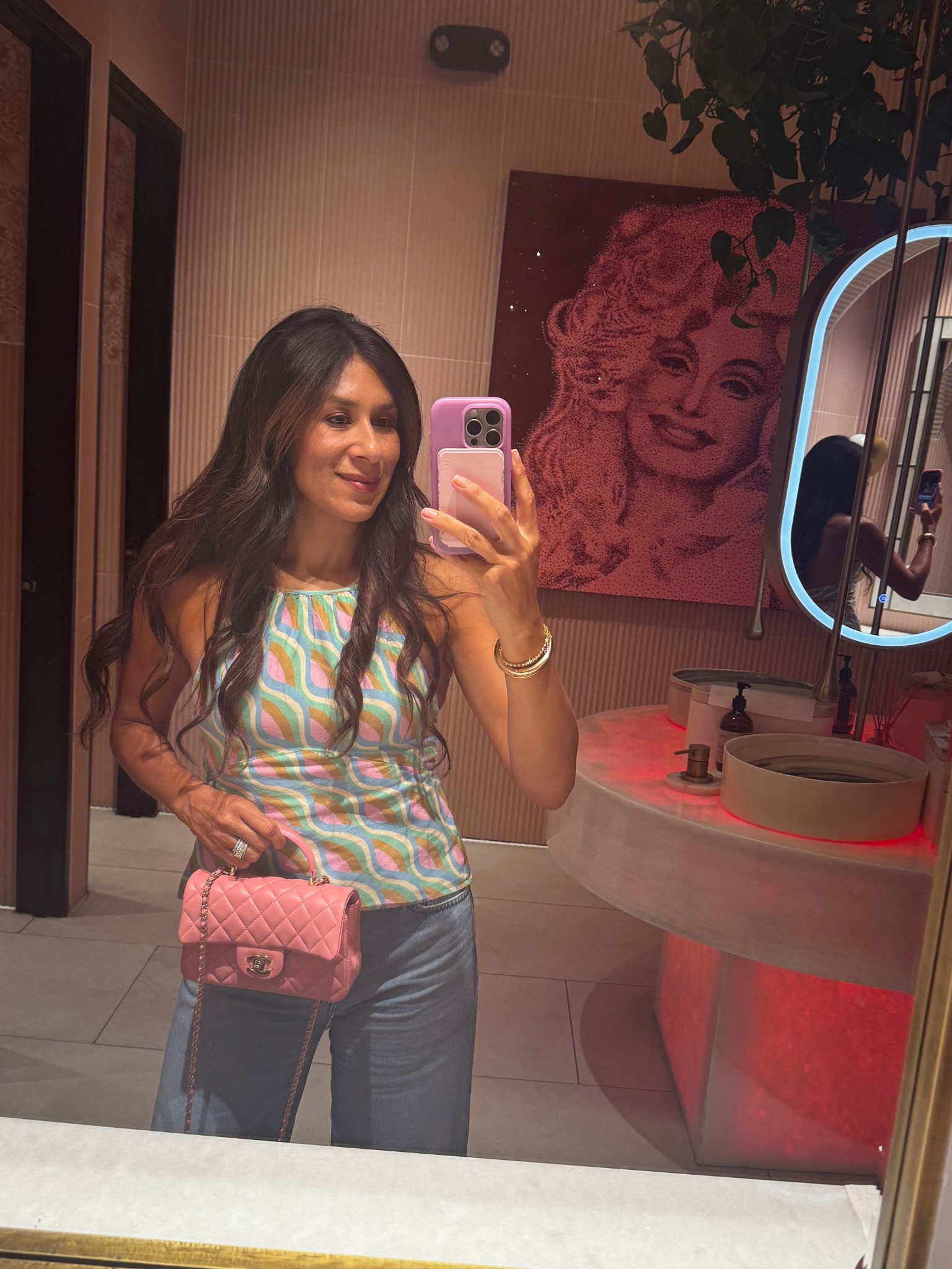 Dinner Outfit. What I wore to dinner with a girlfriend in Las Vegas warm weather. Loved wearing this halter top and wide leg denim. Paired with a heel and my pink Chanel  

#LTKSeasonal #LTKStyleTip #LTKShoeCrush