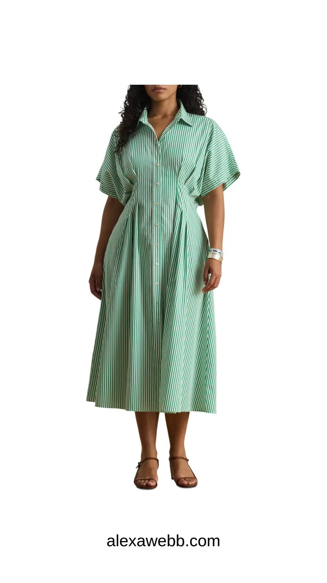 Plus Size Green Stripe Dress - A plus size green striped dress for spring styled 5 ways! Some for work and some for play! Alexa Webb #plussize alexawebbfashion 

 #LTKOver40 #LTKPlusSize #LTKWorkwear
