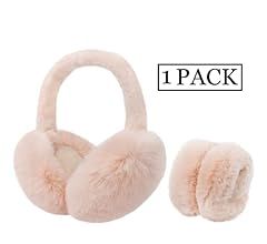 Ear Muffs for Women, Foldable Winter Faux Furry Earmuffs, Adjustable Soft Ear Warmer Covers | Amazon (US)