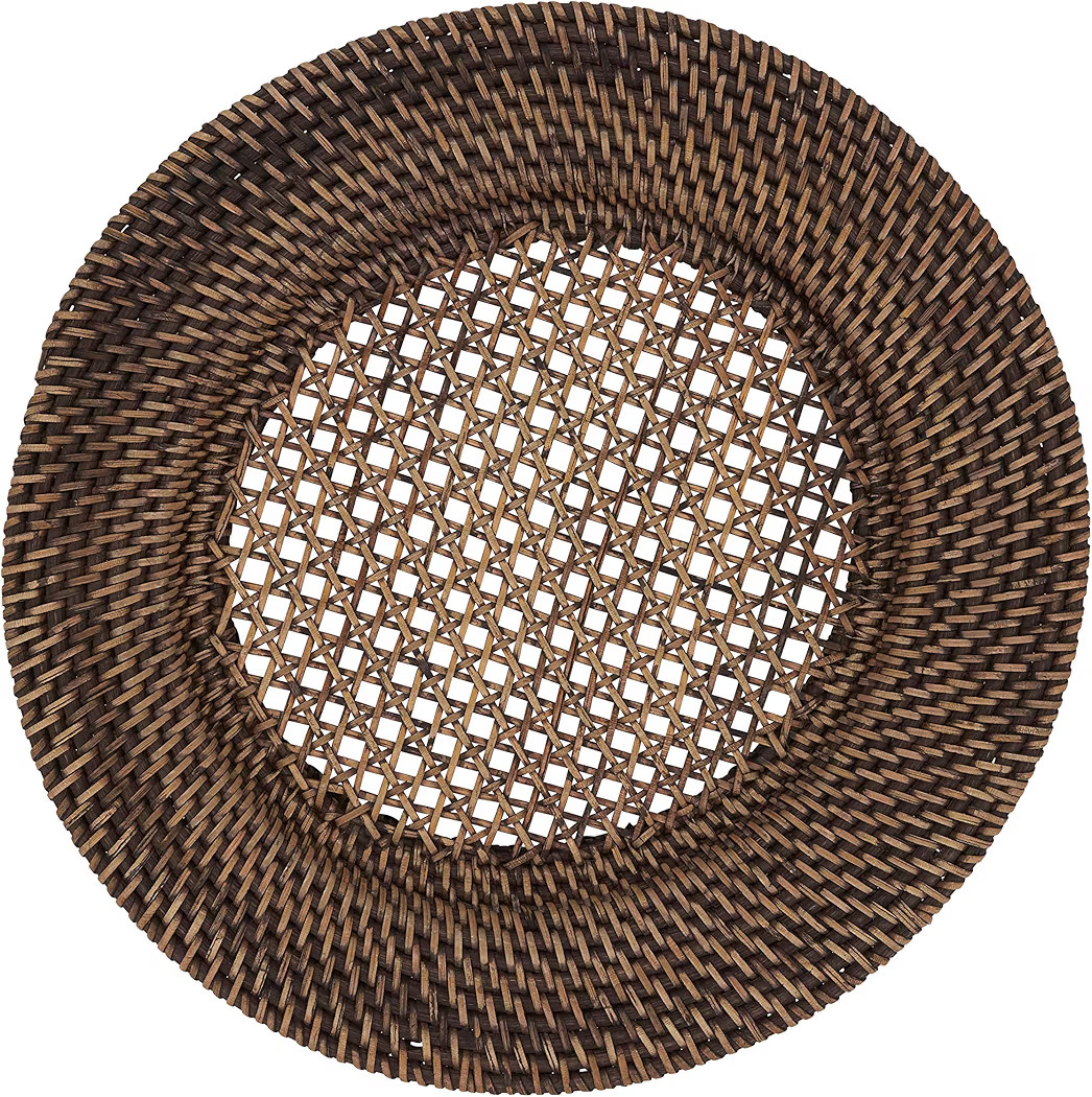 SARO LIFESTYLE Handmade Rattan Charger Plates (Set of 4) | Amazon (US)