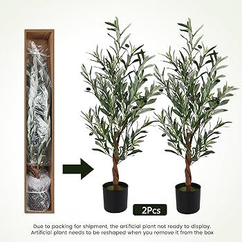 Olive Tree Artificial,Faux Olive Tree 3FT Tall, Olive Trees Artificial Indoor with Lifelike Leave... | Amazon (US)