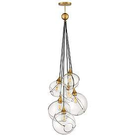 Hinkley Skye 24"W Heritage Brass 6-Light Cluster Pendant | www.lampsplus.com | Lamps Plus