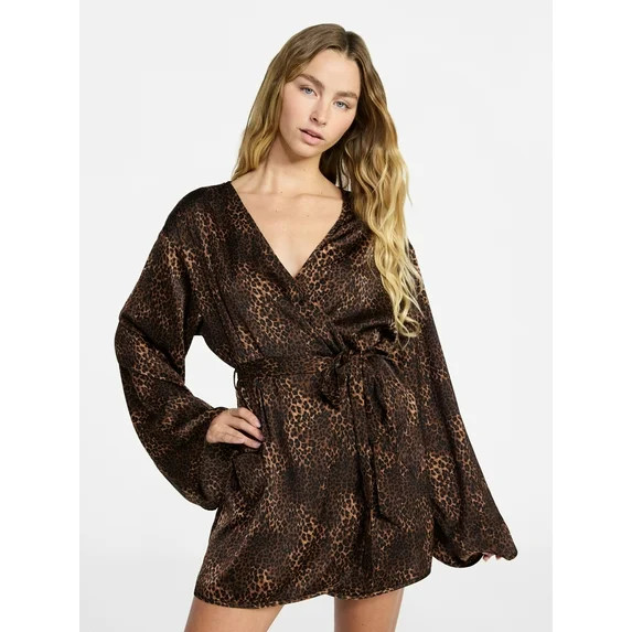 No Boundaries Sleepwear Satin Robe, Women's size XS - XXL | Walmart (US)