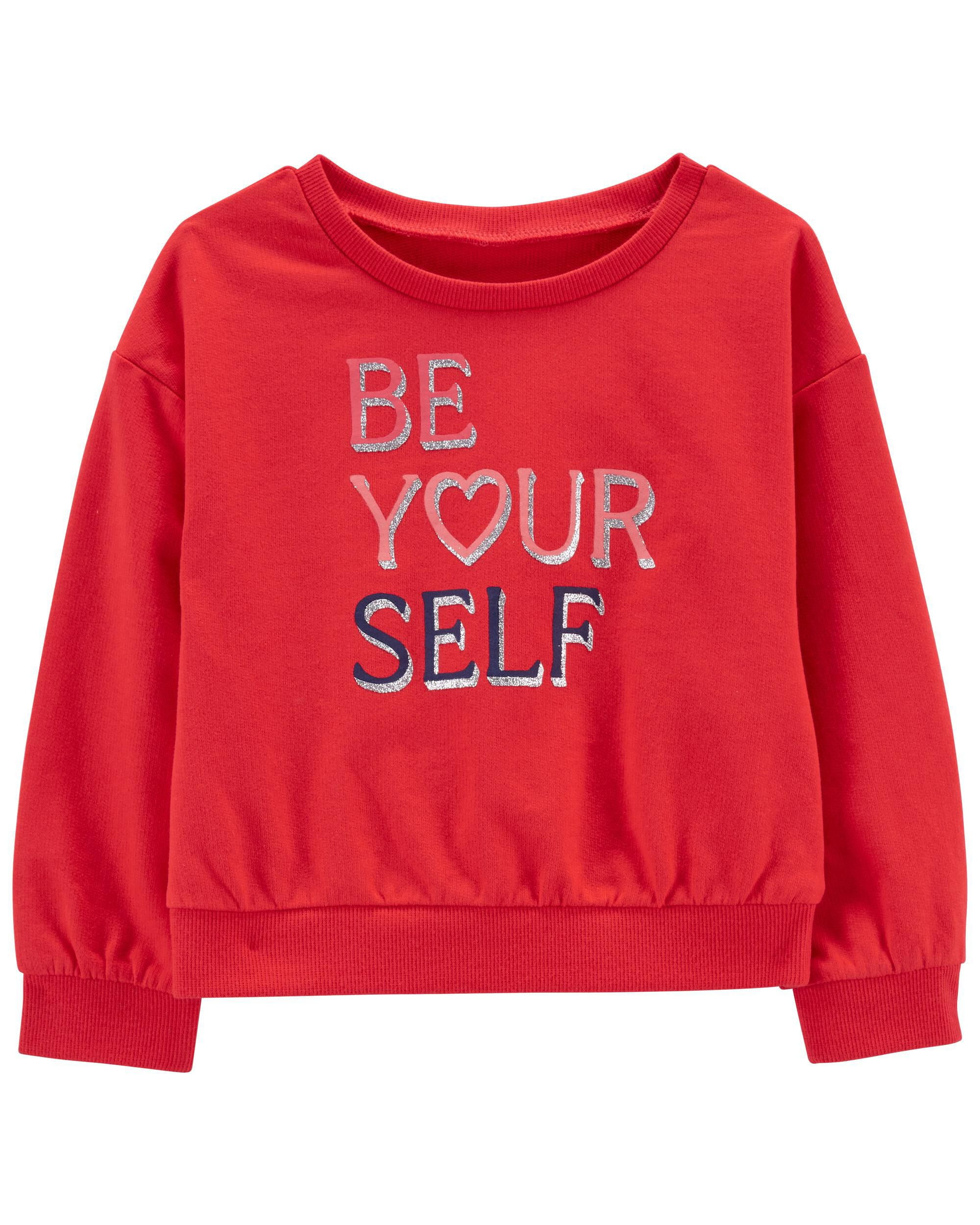 Red Toddler "Be Yourself" Crewneck  | carters.com | Carter's