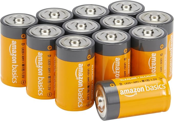 Amazon Basics 12-Pack D Cell Alkaline All-Purpose Batteries, 1.5 Volt, 5-Year Shelf Life | Amazon (US)