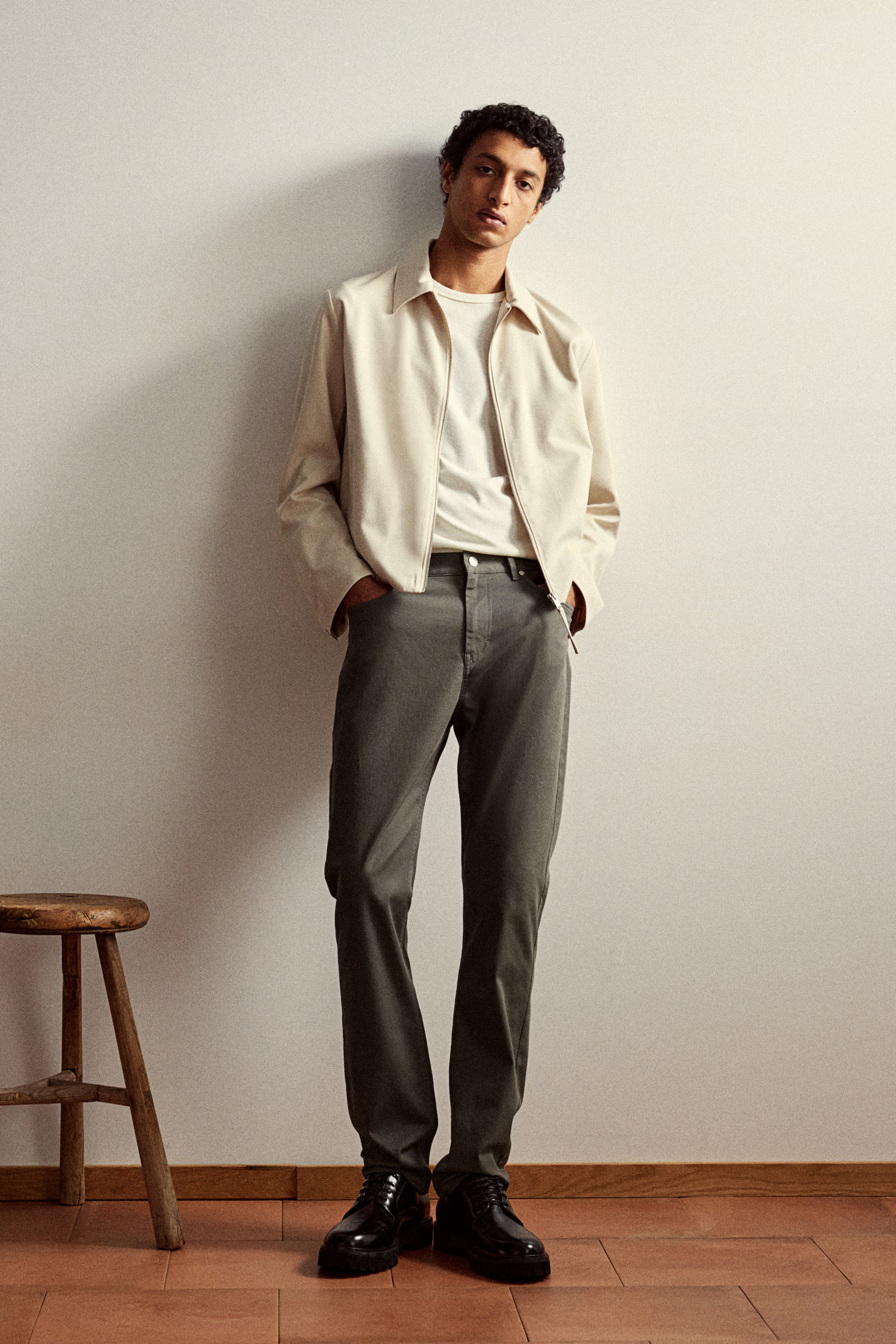 Slim Fit Cotton Twill Pants | H&M (US + CA)