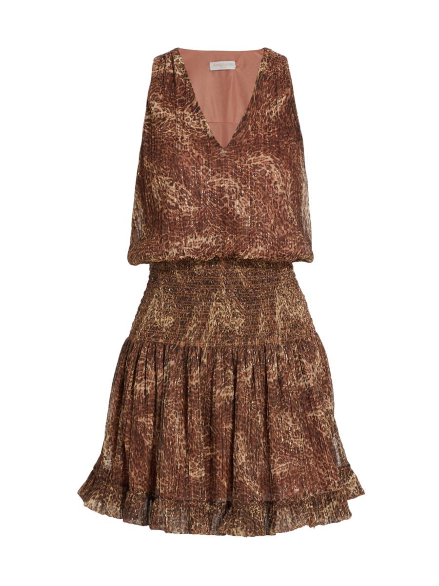 Julieta Leopard Pleated Minidress | Saks Fifth Avenue