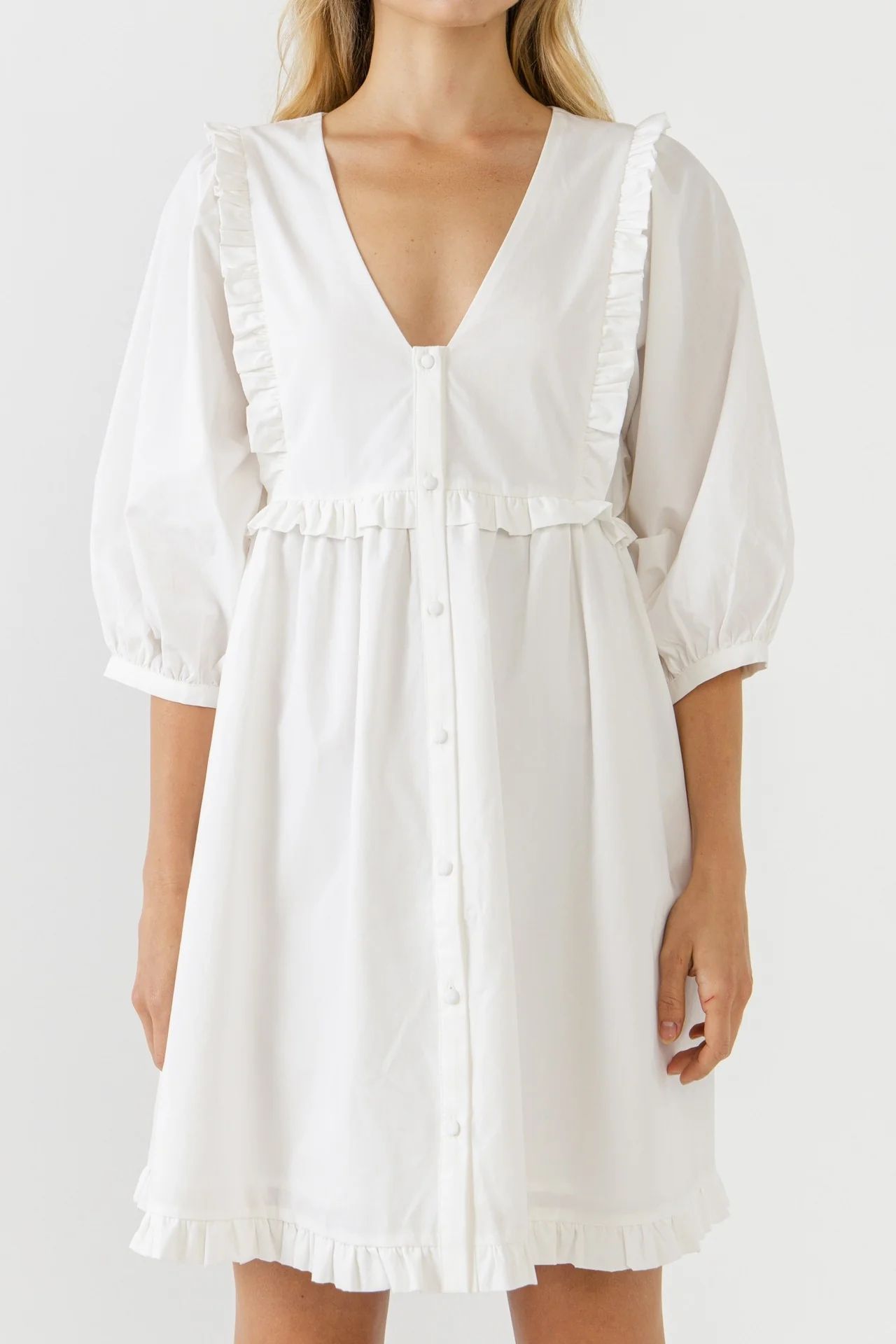 White Button Down Baby Doll Dress | Shop BIRDIE