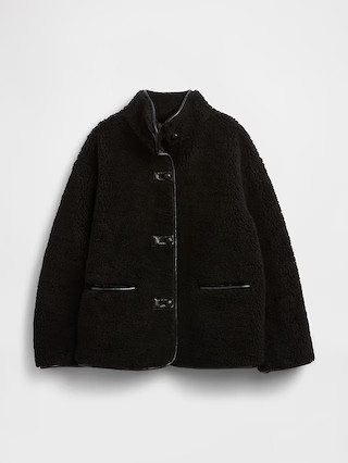 Recycled Sherpa & Vegan Leather-Trim Jacket | Gap (US)