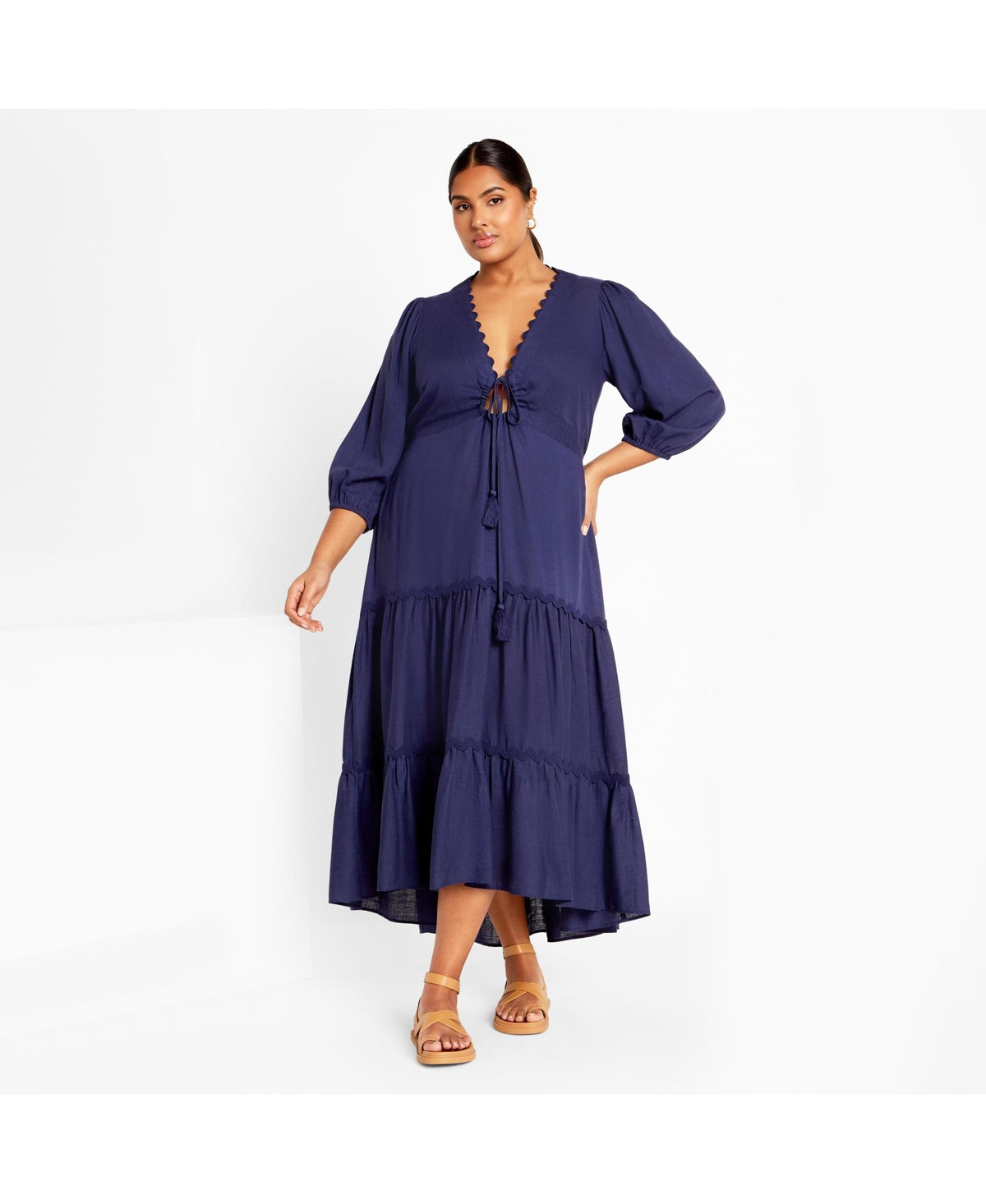 City Chic Women's Cabana Dress - Navy | Macy's