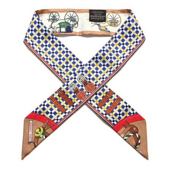 Silk Les Voitures Nouvelle Twilly Bleu Beige Rouge | FASHIONPHILE (US)