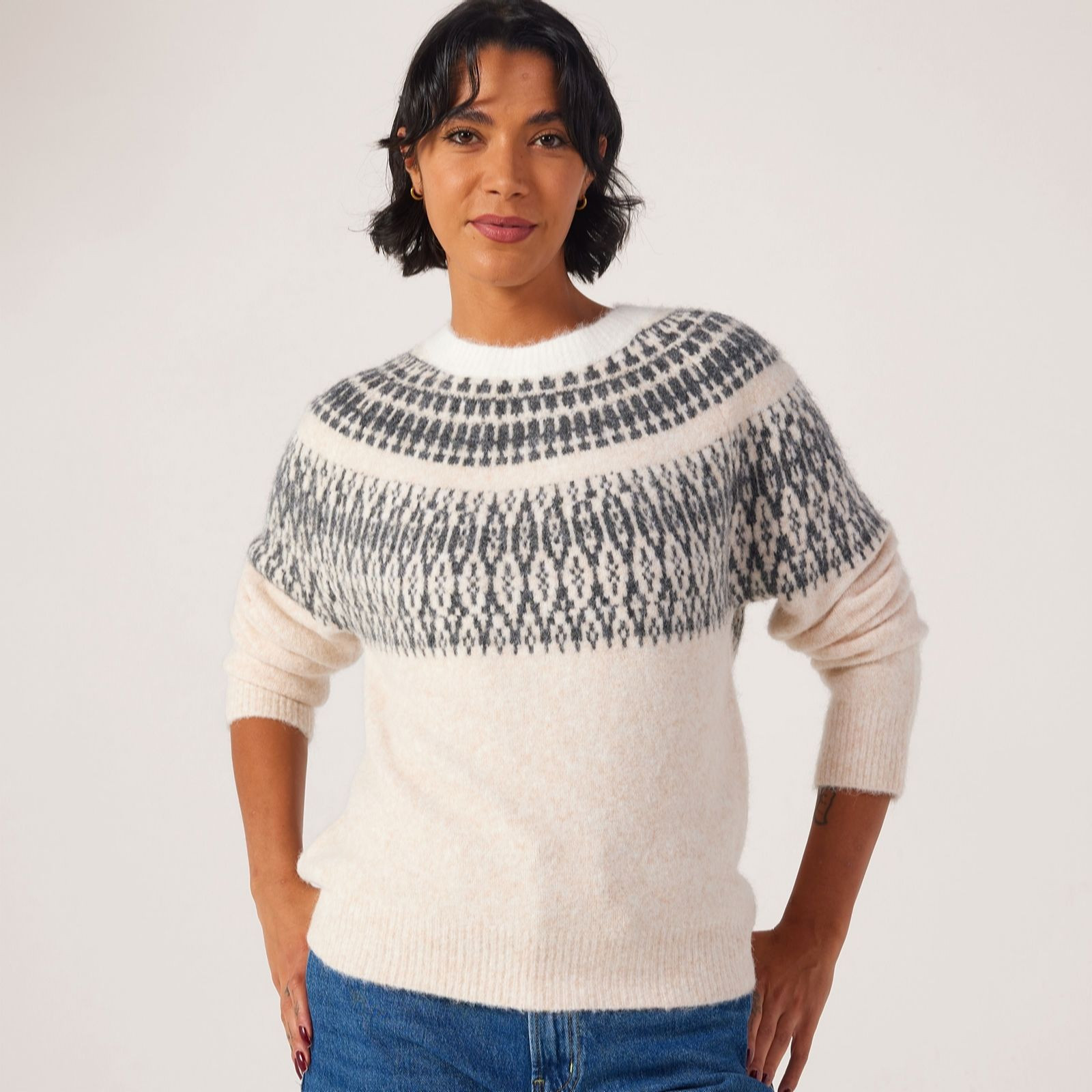 Izabel London Wool Blend Fair Isle Jumper | QVC UK
