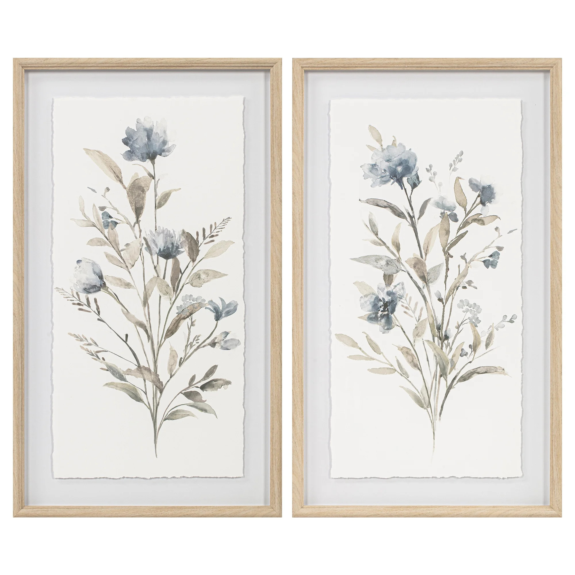 My Texas House Delicate Botanical Framed Art 2pc Set 17x29 | Walmart (US)
