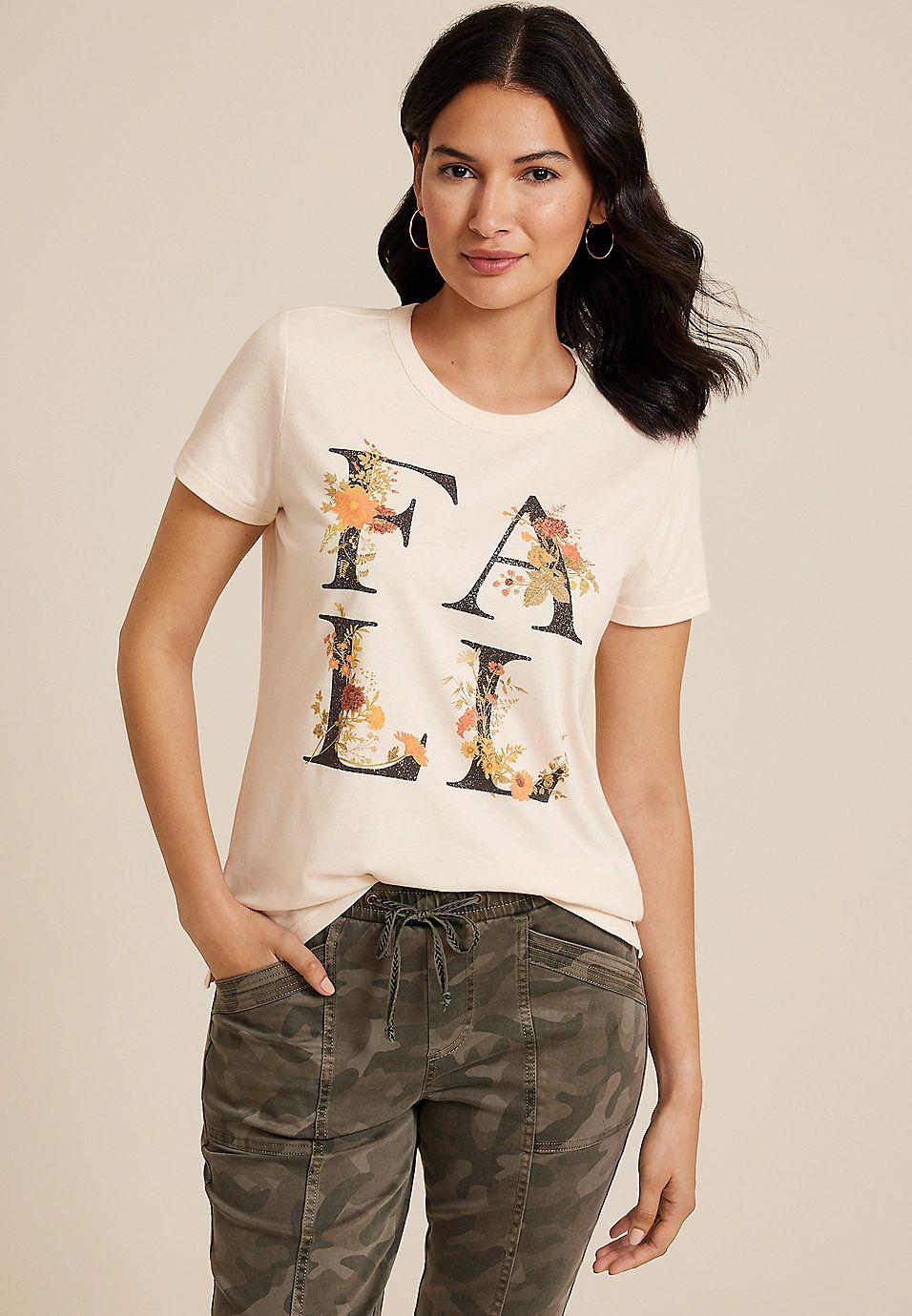 Floral Fall Classic Fit Graphic Tee | Maurices