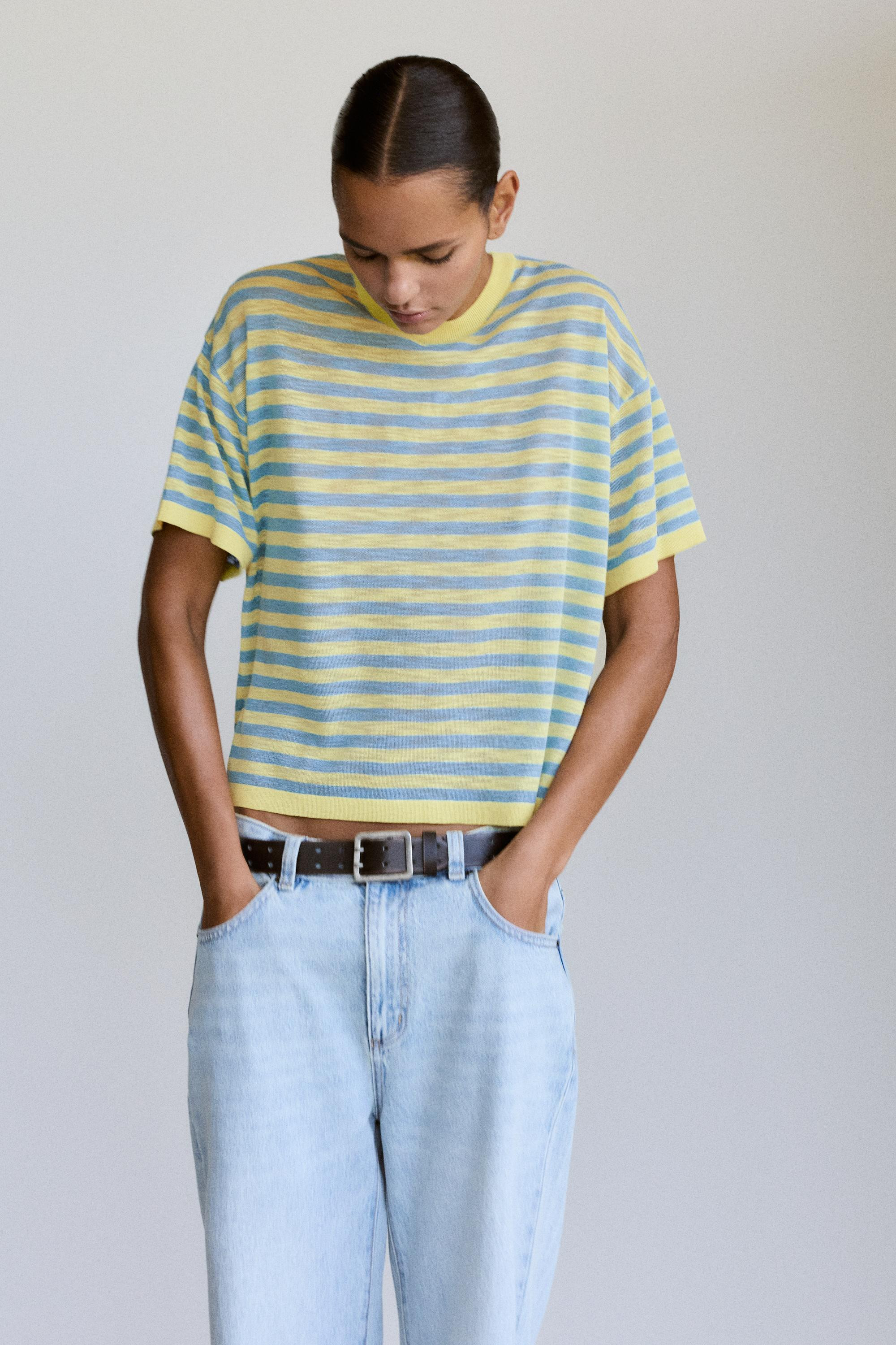 T-shirt ray\u00e9 en maille | Pull&Bear France | PULL and BEAR FR