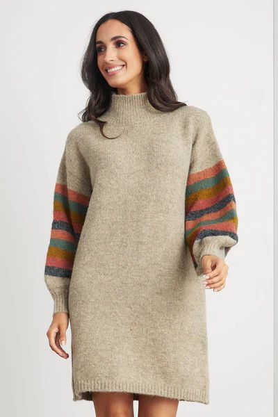 Lush Striped Sleeve Sweater Dress | Social Threads