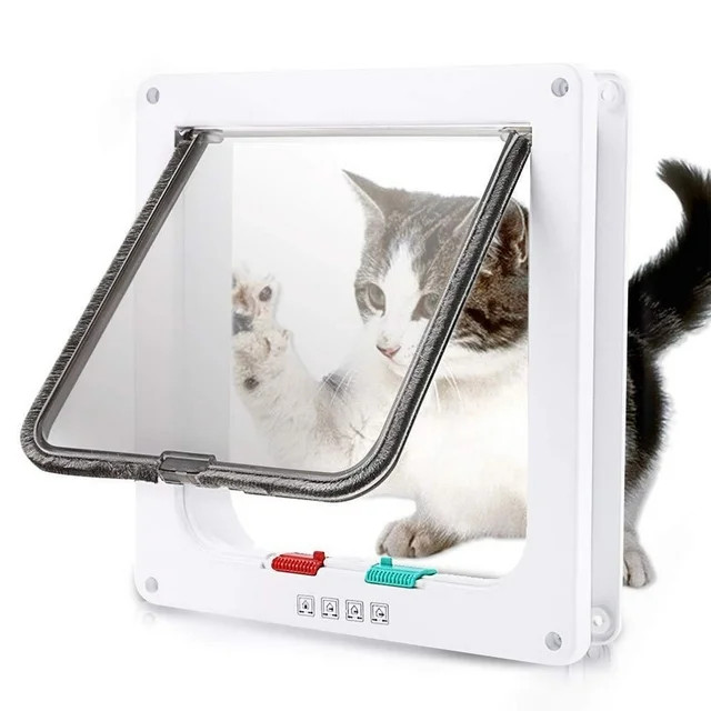 Cat Door, (Outer Size 7.5" x 7.8") 4 Way Locking Cat Flap Door for Interior Exterior Doors, Alpac... | Walmart (US)