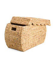 10.5in Water Hyacinth Bloated Trunk With Removable Scalloped Lid | Marshalls
