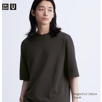 Uniqlo - Cotton Oversized Mock Neck T-Shirt - Black - XL | UNIQLO (UK)