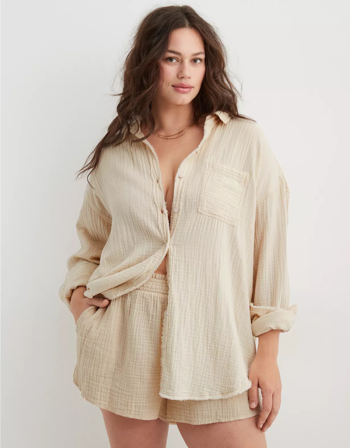 Aerie Pool-To-Party Cover Up Shirt | American Eagle Outfitters (US & CA)