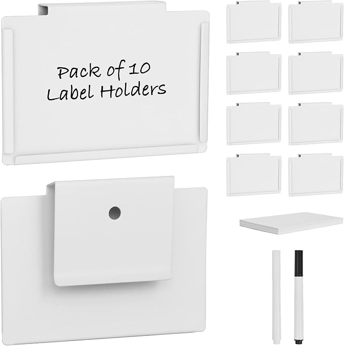 StorageWorks Metal Labels Holders for Storage Bins, Removable Bin Clip Labels for Baskets, Basket... | Amazon (US)
