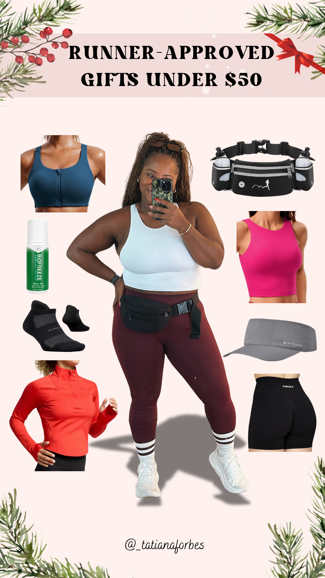 Runner-approved gifts under $50!
If they run (or want to start), these are the small-but-mighty pieces that actually make running easier: No-bounce sports bras, race-day belts and socks, running gear you can use all year round, recovery roll-ons that actually help, and tops I’ve run races in.

Great for gifting or for stocking up on your own kit before Black Friday/Cyber Week drops the prices.

Affordable, useful, and runner-tested. 

 #LTKCyberWeek #LTKGiftGuide #LTKActive