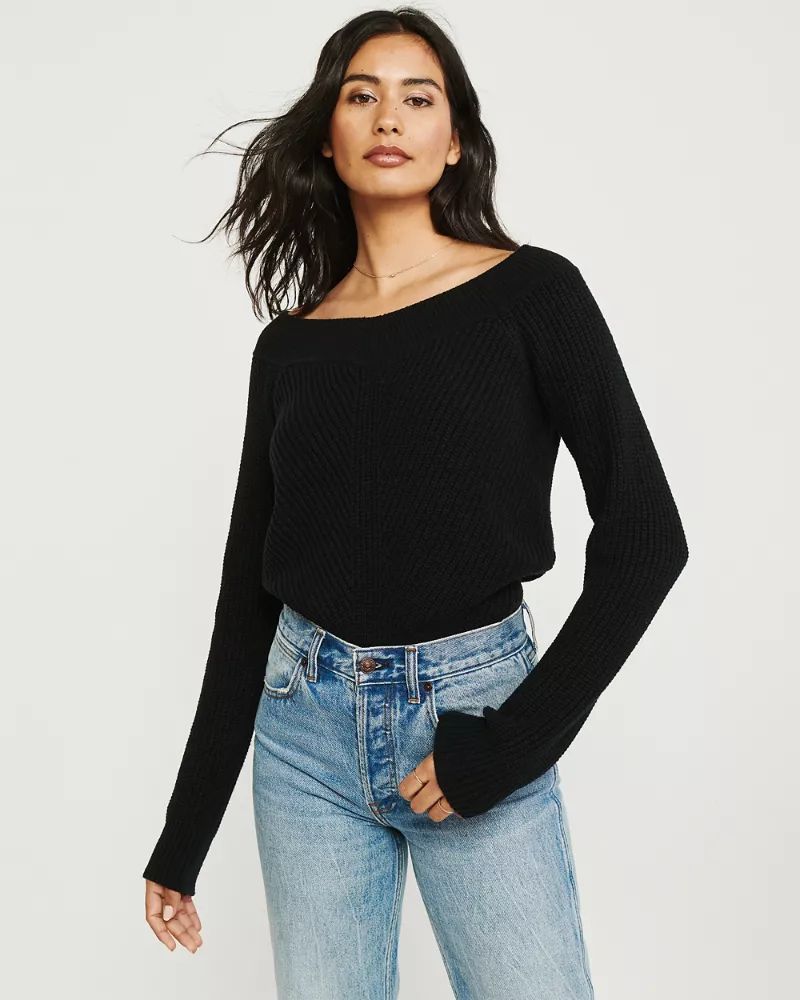 Chenille Off-the-Shoulder Sweater | Abercrombie & Fitch US & UK